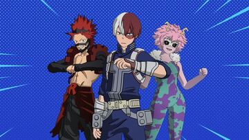 fortnite my hero academia nuevas skins shoto todoroki eijiro kirishima mina ashido