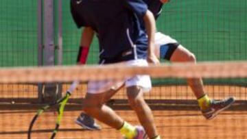 Los jugadores estadounidenses Vasil Kirkov y Sam Riffice, finalistas de la Copa Davis Junior.