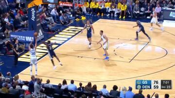 La barbaridad de jugada de Curry: ¡la roba y se marca este triple!