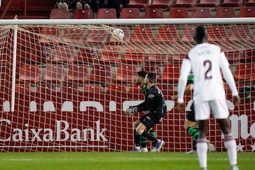 El último gol encajado por Parera hasta el momento, el gran zurdazo de Alcedo para el 2-1 definitivo en Albacete. 
