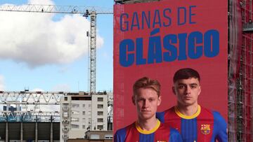El Barça 'calienta' el Clásico con otra pancarta
