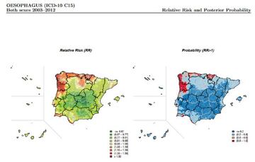 El mapa del cáncer de España y Portugal tiene sorprendentes patrones en los dos países.