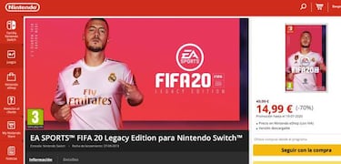 Ofertas Nintendo Switch: FIFA 20 con un 70% de descuento en la eShop