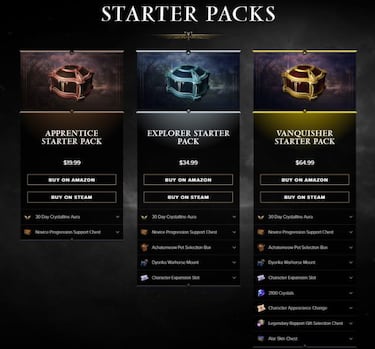 Lost Ark - Starter Packs: what's included, price and differences
