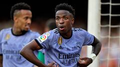 Soccer Football - LaLiga - Valencia v Real Madrid - Mestalla, Valencia, Spain - May 21, 2023 Real Madrid's Vinicius Junior gestures REUTERS/Pablo Morano