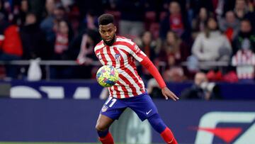 Lemar, durante el Atlético-Sevilla