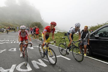 Vuelta a España de 2014. Contador con Joaquim Rodríguez y Alejandro Valverde.