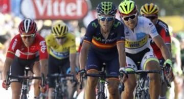 Valverde consigue la tercera plaza en la octava etapa del Tour de Francia.