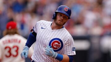 Baseball - MLB - St. Louis Cardinals v Chicago Cubs - London Stadium, London, Britain - June 24, 2023 Chicago Cubs' Ian Happ celebrates scoring a home run Action Images via Reuters/Andrew Couldridge