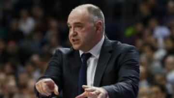 Pablo Laso, en el último partido de Euroliga del Madrid.