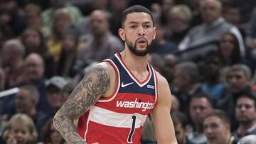 INDIANAPOLIS, IN - DECEMBER 10: Austin Rivers #1 of the Washington Wizards drives the ball up the court in the first period of the game against the Indiana Pacers at Bankers Life Fieldhouse on December 10, 2018 in Indianapolis, Indiana. *NOTE TO USER: User expressly acknowledges and agrees that, by downloading and or using this photograph, User is consenting to the terms and conditions of the Getty Images License Agreement.*   Nic Antaya/Getty Images/AFP
 == FOR NEWSPAPERS, INTERNET, TELCOS &amp; TELEVISION USE ONLY ==