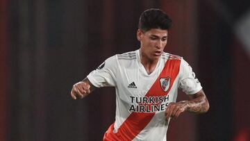 Jorge Carrascal en un partido de River Plate en la Copa Libertadores