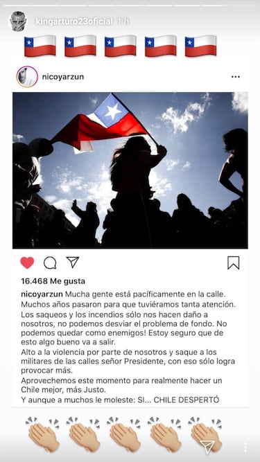 Futbolistas se pronuncian sobre situación en Chile