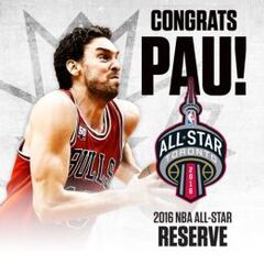 Pau Gasol estará en el All Star NBA 2016 de Toronto