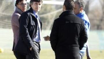 Pina, Gino Pozzo, Juan Carlos Cordero y Joaquin Caparros durante un entrenamiento la temporada pasada.