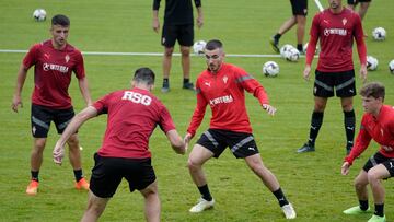 Entrenamiento del Sporting.