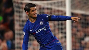 Álvaro Morata celebra uno de sus goles con el Chelsea.