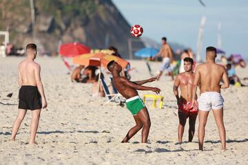 Vinicius having holiday fun on the Rio beaches