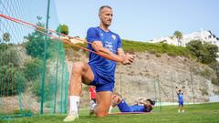 Rodrigo Ely, en un entrenamiento del Almería