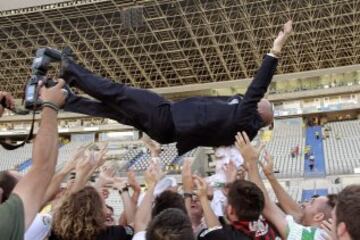 Celebración del Córdoba por el ascenso a primera división