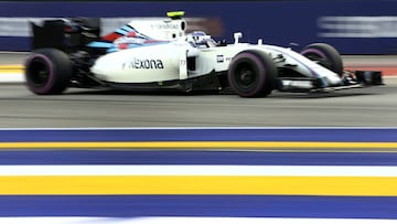 Bottas, durante los entrenamientos del GP de Singapur en Marina Bay.