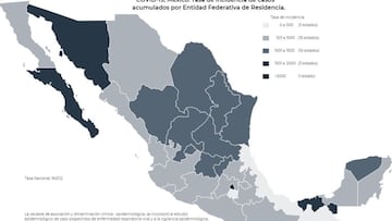Mapa, muertes y casos de coronavirus en México por estados hoy 11 de diciembre
