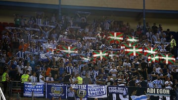 Aficionados del Alavés, en el desplazamiento al Vicente Calderón en agosto.