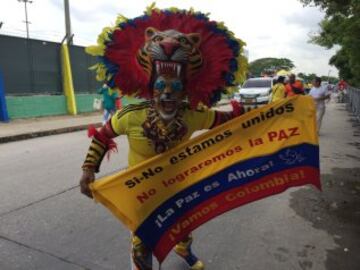 Ambiente de fiesta en B/quilla porque juega la Selección
