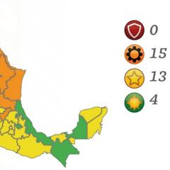 Semáforo COVID en México por estados: así queda el mapa del 7 de febrero al 20 de febrero 2022