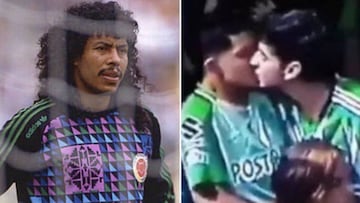 Im&aacute;genes de Ren&eacute; Higuita defendiendo la porter&iacute;a de Colombia en sus tiempos como futbolista y de una pareja homosexual, aficionados del Atl&eacute;tico Nacional, bes&aacute;ndose durante un partido en una foto que se convirti&oacute; en viral y que provoc&oacute; que el m&iacute;tico exportero les defendiera.