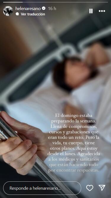 Helena Resano, ingresada en el hospital: La vida tiene otros planes