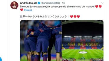 Mensaje de apoyo de Iniesta