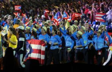 La delegación puertorriqueña en la clausura de los Juegos Panamericanos 2015 en Toronto.