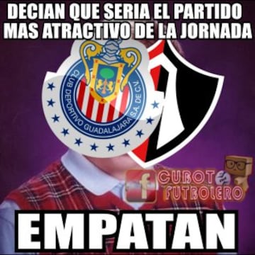 Chivas y Atlas no pasaron del empate pero ganaron en los memes