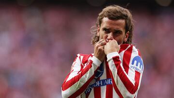 Soccer Football - LaLiga - Atletico Madrid v Real Madrid - Riyadh Air Metropolitano, Madrid, Spain - September 27, 2025 Atletico Madrid's Antoine Griezmann celebrates scoring their fifth goal REUTERS/Violeta Santos Moura