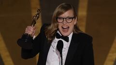 Sarah Polley wins the Oscar for Best Adapted Screenplay for "Women Talking" during the Oscars show at the 95th Academy Awards in Hollywood, Los Angeles, California, U.S., March 12, 2023. REUTERS/Carlos Barria