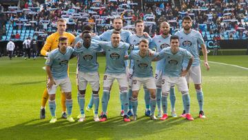 Formación inicial del Celta en el partido disputado contra el Eibar en Balaídos.