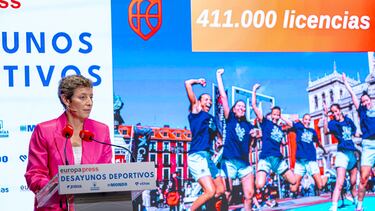 Elisa Aguilar, durantes los Desayunos Deportivos de Europa Press.