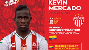 Extremo izquierdo ecuatoriano que llega de la Universidad Católica de su país al Necaxa.