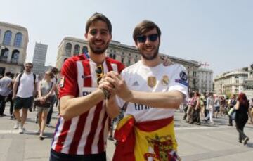 Las fan zone de Real Madrid y Atlético estuvieron muy animadas