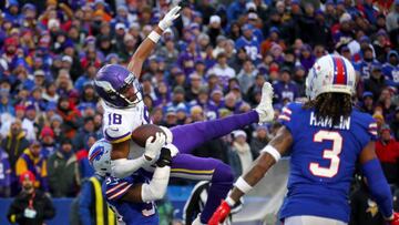 Dos intercepciones a Josh Allen en el end zone son la diferencia en el cardiaco triunfo de los Vikings en Buffalo