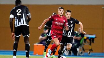 Lamela en el amistoso del Sevilla con el Angers.