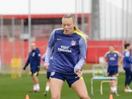 Jensen, en la vuelta a los entrenamientos del Atlético de Madrid.