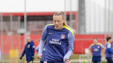 Jensen, en la vuelta a los entrenamientos del Atlético de Madrid.