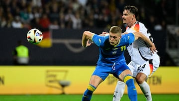 Artem Dovbyk, del Girona, en el amistoso Alemania-Ucrania