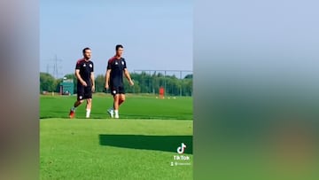 Primeras imágenes de Cristiano en el entrenamiento del Manchester United