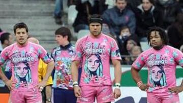 <b>PINK POWER. </b>Gerber (1,84, 125 kg), Southwell (1,86, 96), Burban (1,89, 101) y Bastareaud (1,83, 110).