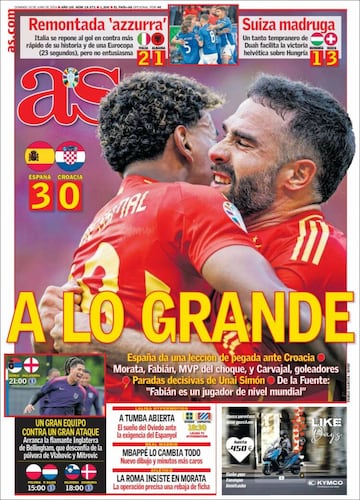 La prensa, ilusionada con la victoria de España