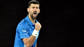 Novak Djokovic, contra Tomas Machac en el Open de Australia.