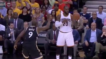 Y después de la cerveza... burla con la bola de LeBron a Ibaka